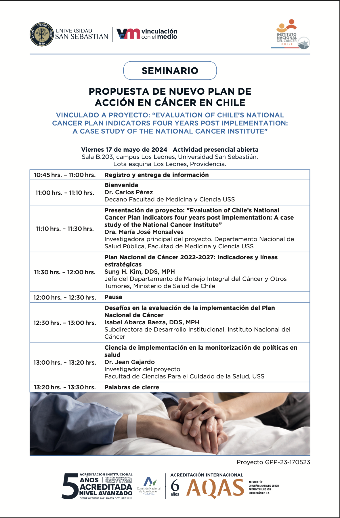 Seminario "Propuesta de nuevo plan de acción en cáncer en Chile"